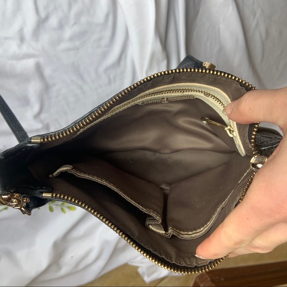 Henri Bendel Black Leather Crossbody Small Purse - Picture 8 of 13